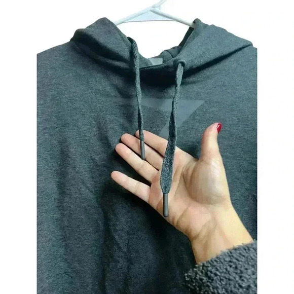 Gymshark Cropped Hoodie Sweatshirt Wrap Cross Back Size Small Dark Gray - Picture 7 of 10
